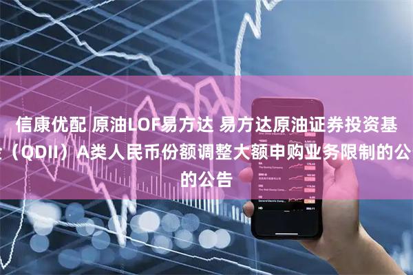信康优配 原油LOF易方达 易方达原油证券投资基金（QDII）A类人民币份额调整大额申购业务限制的公告